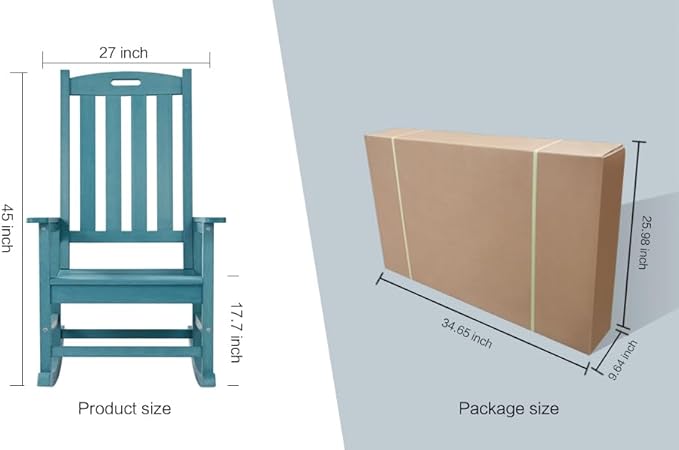 Outdoor Rocking Chairs Set of 2, Oversized Porch Rocker | Weather Resistant - Image 4