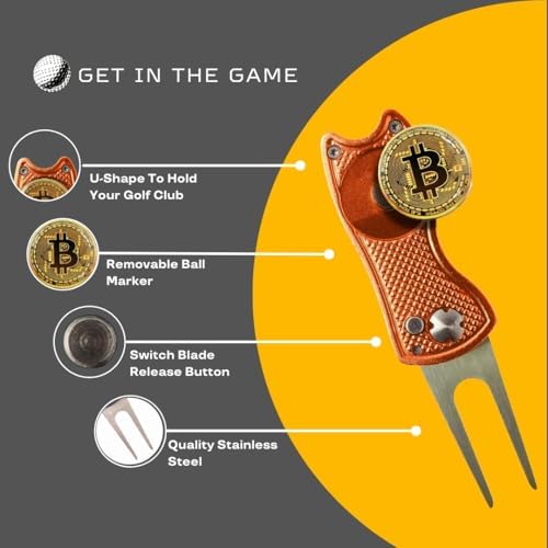Bitcoin Golf Divot Tool, 3-in-1 Multitool, Magnetic Ball Marker - Image 2