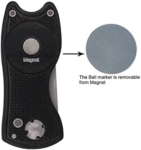 Golf Divot Repair Tool with Magnetic Ball Marker, Metal and Foldable Design - Image 4