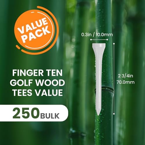 FINGER TEN Golf Tees Wood Bulk - Image 2
