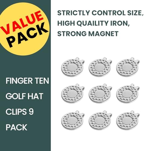 FINGER TEN Golf Hat Clip Magnetic Silver Set 3/6/9/12 Pack - Image 2