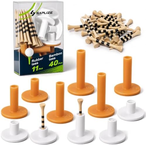 SAPLIZE Golf Mat Tee Set, 5/11 Pack Rubber Tees by SAPLIZE