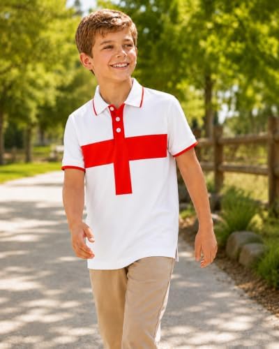 Boys Golf Polo Shirts Short Sleeve Color Contrast 5-14Y - Image 6