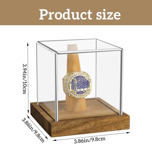 Hooqict Championship Ring Display Case Clear Acrylic Ring Case Display Box UV - Image 2