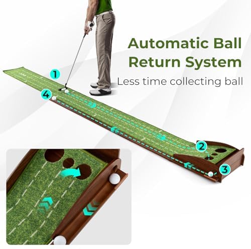 Goplus Golf Putting Mat, 10FT Putting Green Practice Training Aid - Image 2