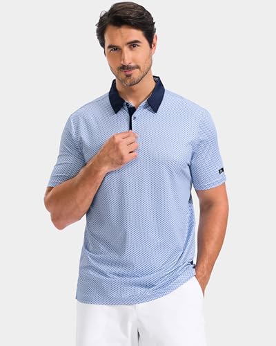Obla Men's Golf Shirt Short Sleeve Dry Fit Collared Polo Shirts - Image 2