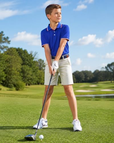 Boys Golf Polo Shirts Short Sleeve Color Contrast 5-14Y - Image 6