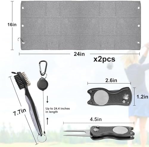 Aulock Golf Towel and Brush Set, Microfiber Towels - Image 6
