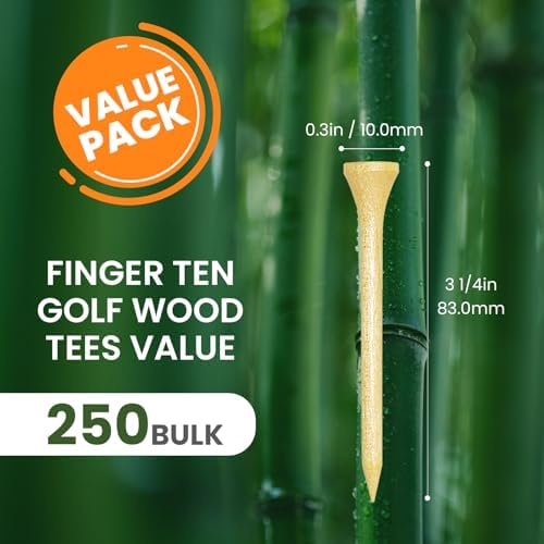 FINGER TEN Golf Tees Wood Bulk - Image 2