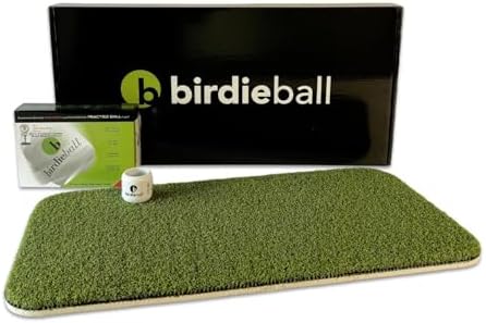BirdieBall Golf Mat Set with 12 Practice Golf Balls, Golf Hitting Mat by BirdieBall