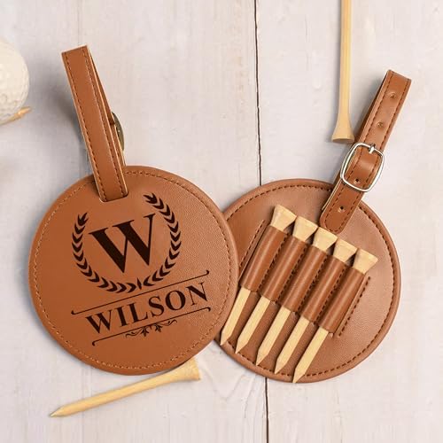 EDSG Personalized Leather Golf Tee Holder Bag Tag - Image 4