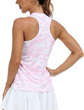 MoFiz Women's Golf Shirts Sleeveless Racerback Polo 1/4 Zip Collarless by MOFIZ