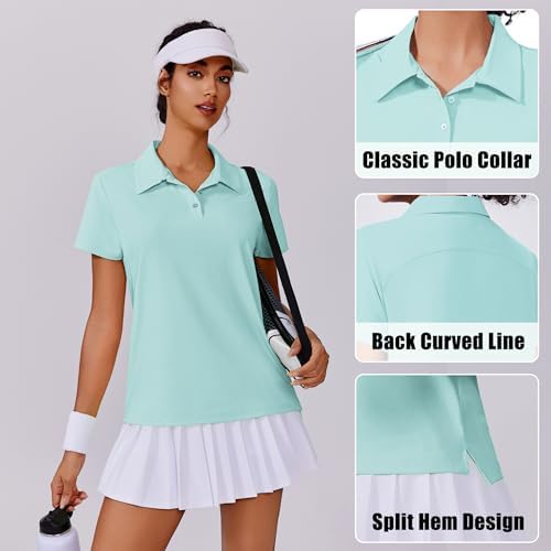 PINSPARK Women's Golf Shirt UPF 50+ Polo Shirts Short Sleeve Tennis Tops - Image 6