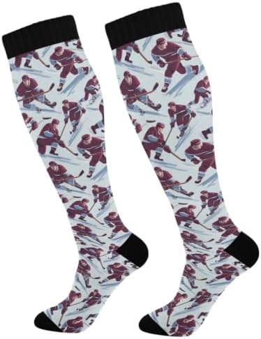 White Baseballs Stitching Compression Sock by Unknown