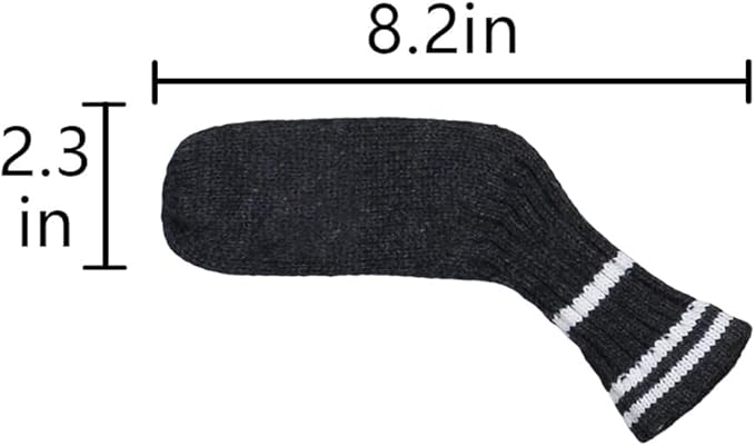 Scott Edward 1/7/10 Pcs Knitted Golf Club Head Covers for Irons Wedge Cuteness and Basically Socks Shape Washable Golf Club Head Protector on Classic Stripes Style，Double Sided Customization
