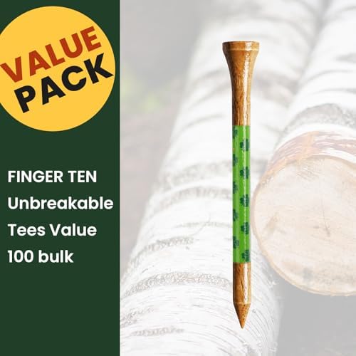 FINGER TEN Wooden Golf Tees Western Birch 100 Pack - Image 2