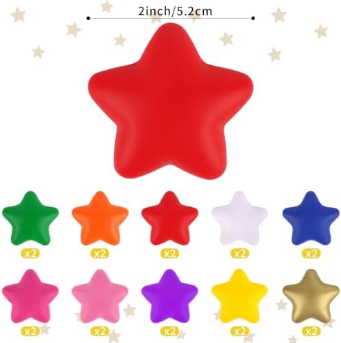 20PCS Colorful for Star Stress Balls Cute Mini Face Foam Toys 2Inch Mini Stress - Image 3