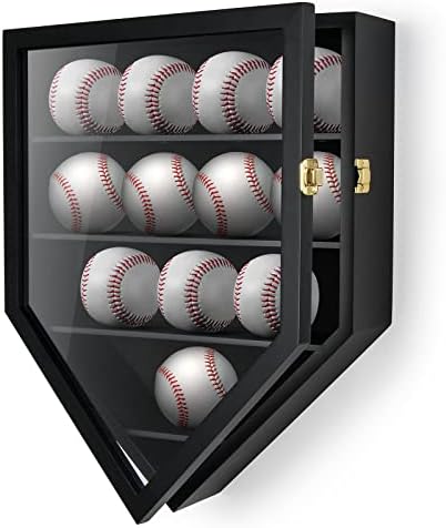TJ.MOREE 12 Balls Baseball Display Case Wall-Mounted, Durable Wood by TJMOREE