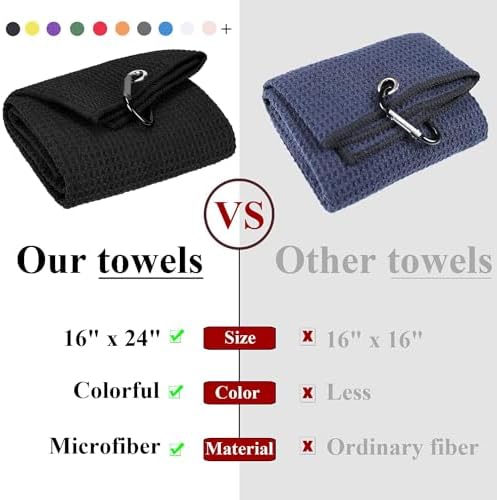 VIVIDLY Waffle Microfiber Golf Towel Set - Image 3