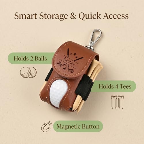 Personalized Leather Golf Ball Pouch – Custom Name or Initials – Portable Golf - Image 7