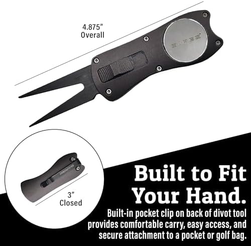 Sarge Eagle Golf OTF Divot Repair Tool, Magnetic Ball Marker, Club Rest - Image 3