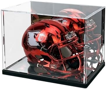 Mini Helmet Display Case with Mirror Back and Base by ZQYALPSID