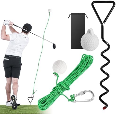 Golf Swing Trainer with Rope & Ball Backyard Practice Aid by Shwsed