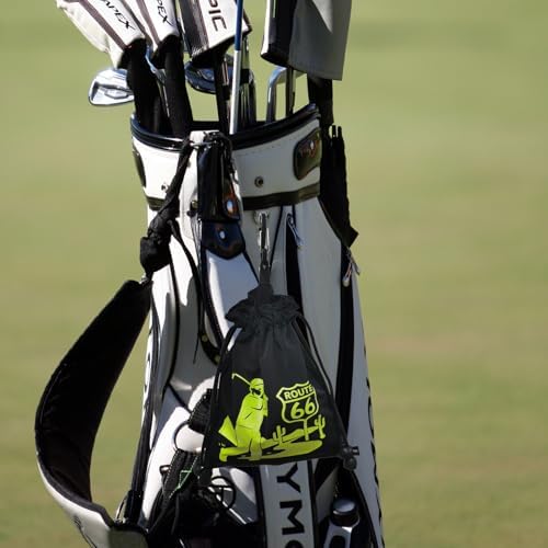 Golf Valuables Pouch with Drawstrings and Detachable Carabiner Golf Ball Bag - Image 4