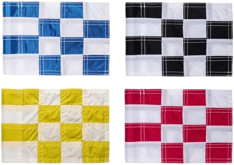 AZCOVER 4 Pack Checkered Golf Flag 8x6 Inch by AZCOVERFLAGS