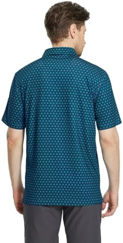 M MAELREG Mens Golf Shirt Short Sleeve Dry Fit Print Moisture Wicking - Image 5