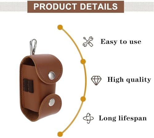 Brown Leather Golf Ball Bag Pouch - Image 3
