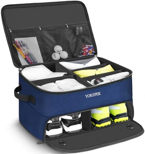 YOREPEK Golf Gifts for Men, 2 Layer Golf Trunk Organizer for 2 Pair Shoes by YOREPEK