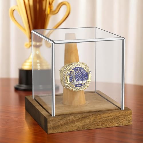 Hooqict Championship Ring Display Case Clear Acrylic Ring Case Display Box UV - Image 3