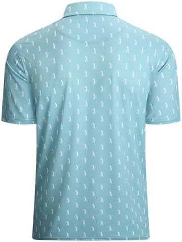 Alex Vando Mens Golf Shirt Moisture Wicking Print Performance Polo Shirt - Image 2