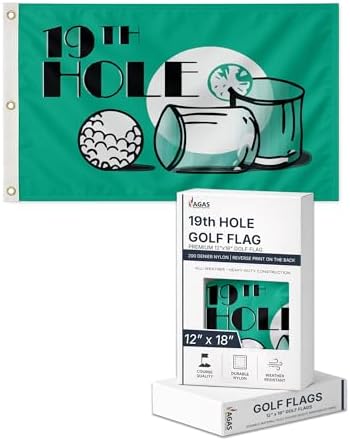 AGAS 19th Hole Golf Flag with Brass Grommets by AGASManufacturingGroup