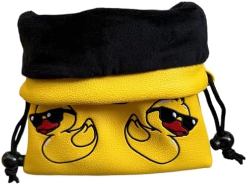 Duck Golf Valuables Pouch Leather Golf Tee Pouch Ball Bag W/ Drawstrings - Image 2
