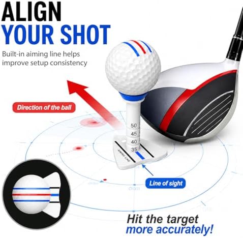 LOFIN Adjustable Height Golf Tees – Reusable Plastic Golf Training Tees - Image 4