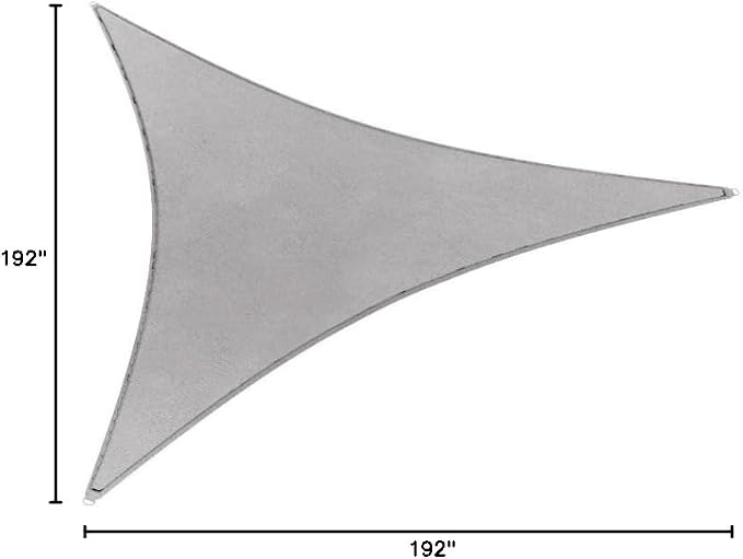 Windscreen4less 16' x 16' x 16' Sun Shade Sail Triangle Outdoor Canopy Cover UV - Image 9