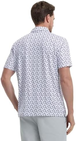 M MAELREG Mens Golf Shirt Short Sleeve Dry Fit Print Moisture Wicking - Image 4