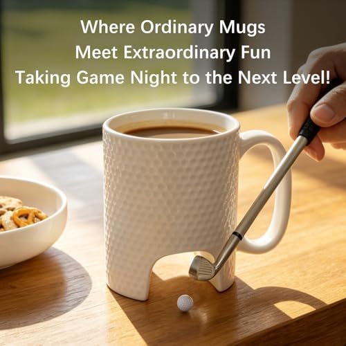 Golf Mug Set, Desk Putting Game Mug, 12.4oz Ceramic Cup, Pen Putter & Ball - Image 2