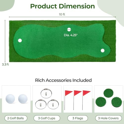 ULTIMATE 10FT Golf Putting Green, Golf Training Mat - Image 7