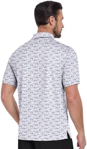 ZITY Men's Golf Shirts Short Sleeve Print Patterns Casual Collared Polo - Image 2