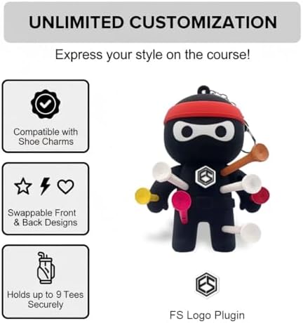 FAR&STRAIGHT Ninja Golf Tee Holder | Interchangeable Plugins | Funny & Unique - Image 3