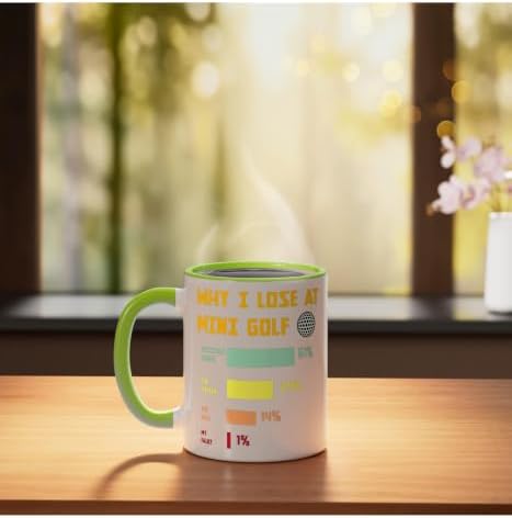 Mini Golf Champion Humor Family Golfers Ceramic Mug, Light Green/White - Image 3