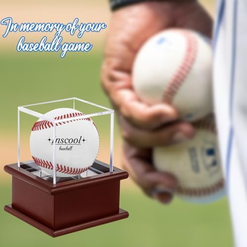 Baseball Display Case with Wooden Base Acrylic Cube - Image 5
