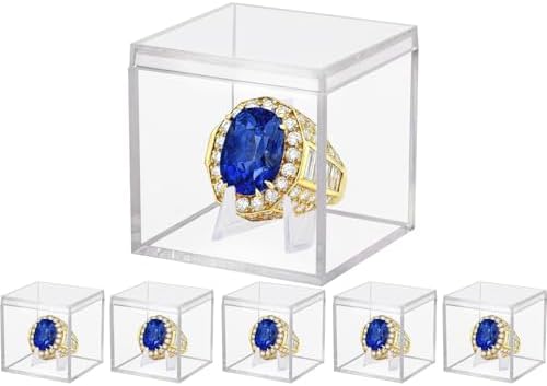 Championship Ring Display Case 6pcs Clear Acrylic Plastic Baseball Display Case by Waenerec