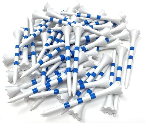 NorthPointe 3 ¼” Golf Tees Plastic – White/Blue Stripes by NorthPointeGolfTees