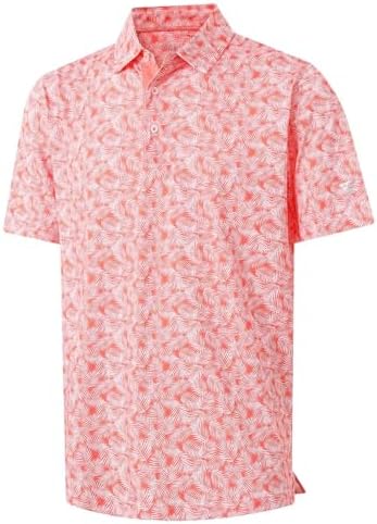 M MAELREG Mens Golf Shirt Short Sleeve Dry Fit Print Moisture Wicking by MAELREG