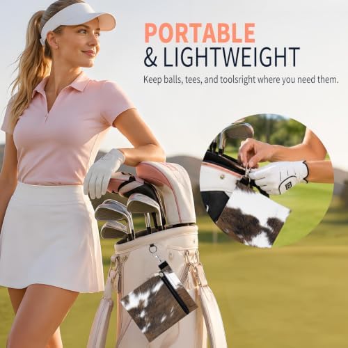 Golf Tee Pouch with Zipper and Metal Clip, Portable Golf Accessory Bag - Image 4