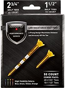 Maxfli Performance Series Low Resistance 2 3/4'' & 1 1/2'' Assorted Golf Tees by Maxfli